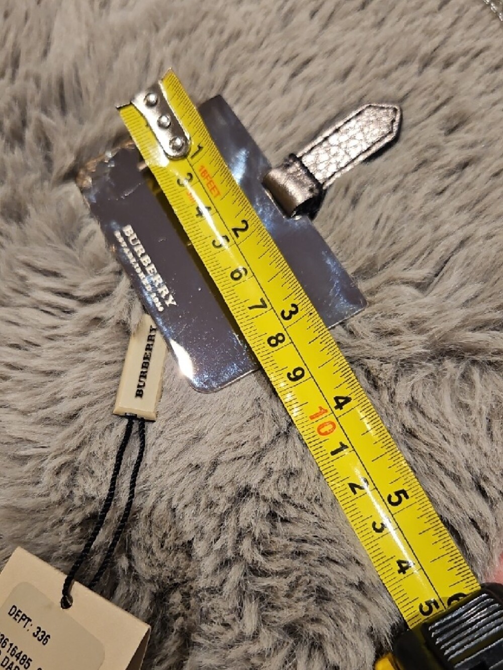 Burberry Metallic Silver Brit Plaid Mirror NWT - Picture 11 of 14